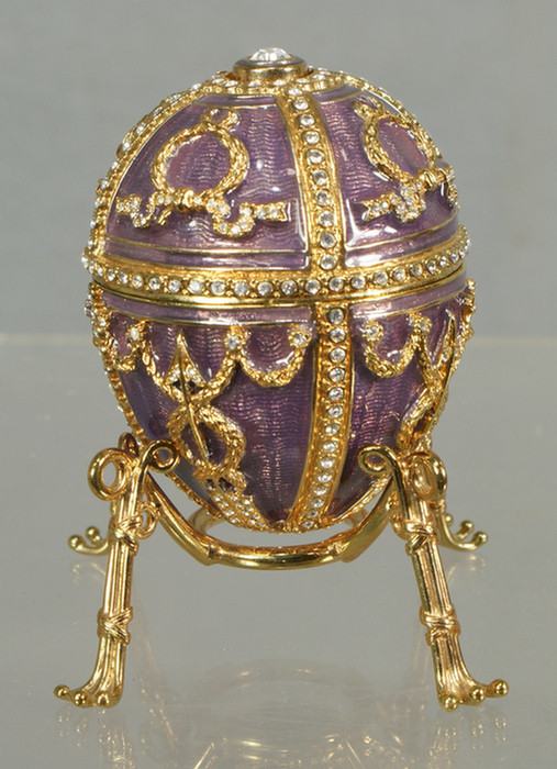 Appraisal: Enameled K gilt sterling silver limited edition Imperial amethyst rosebud