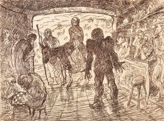 Appraisal: Donald Friend - No Room at the Inn etching A