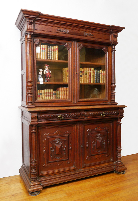 Appraisal: VICTORIAN CARVED SIDEBOARD Top with shaped pediment and carved decoration