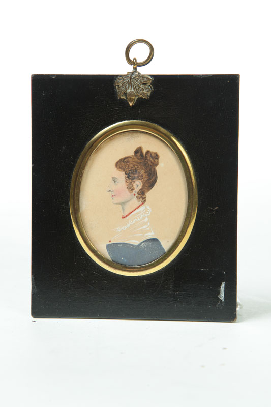 Appraisal: MINATURE ON PAPER England s Portrait of a woman wearing