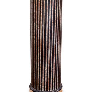 Appraisal: A Neoclassical Style Polychromed Cylindrical Pedestal TH CENTURY Painted in