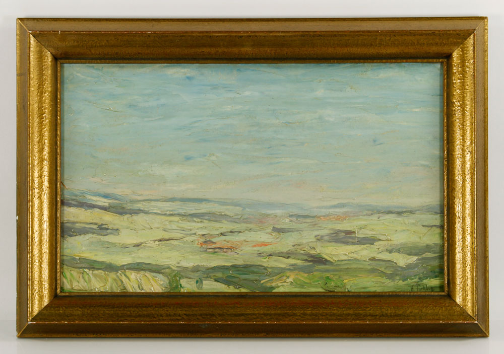 Appraisal: - Attr Tarkhoff Green Fields O C Attributed to Nicolas