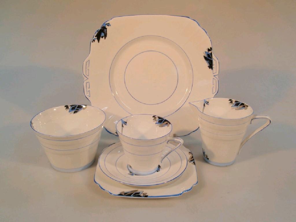 Appraisal: A Victoria bone china Art Deco tea service painted with