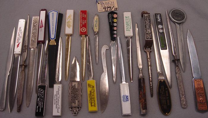 Appraisal: Lot of vintage metal advertising letter openers Including Valvoline Prudential