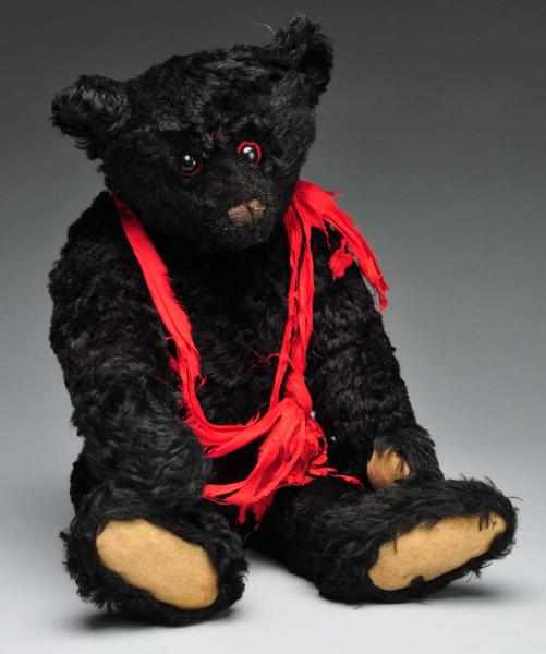 Appraisal: Black Steiff Mourning Bear Description Circa Shoe button eyes lined