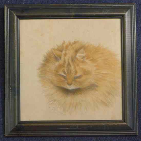 Appraisal: Louis Wain - pencil and watercolour Study of a cat