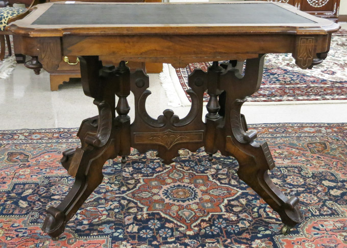 Appraisal: A VICTORIAN WALNUT WRITING TABLE Renaissance Revival style American c