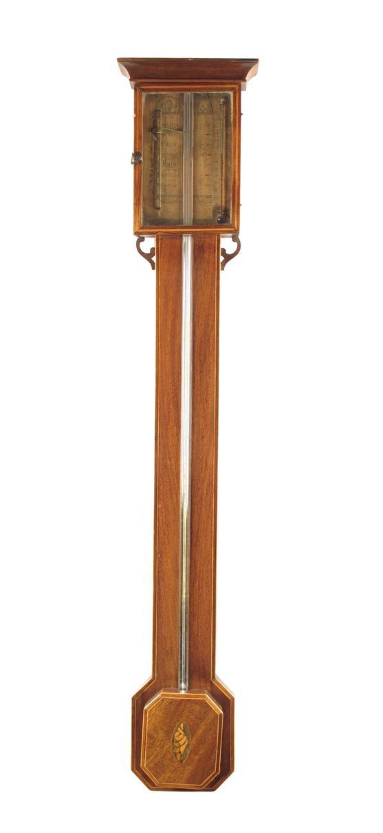 Appraisal: A th century mahogany stick barometer