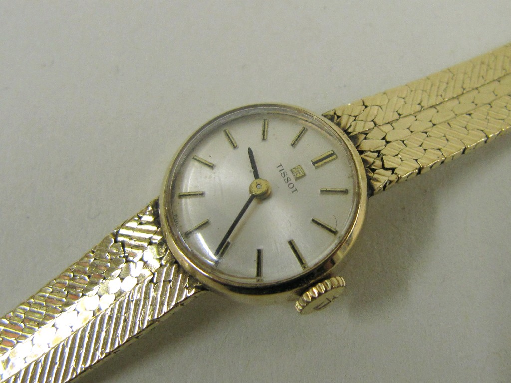 Appraisal: Ladies ct gold Tissot wrist watch with cream circular dial