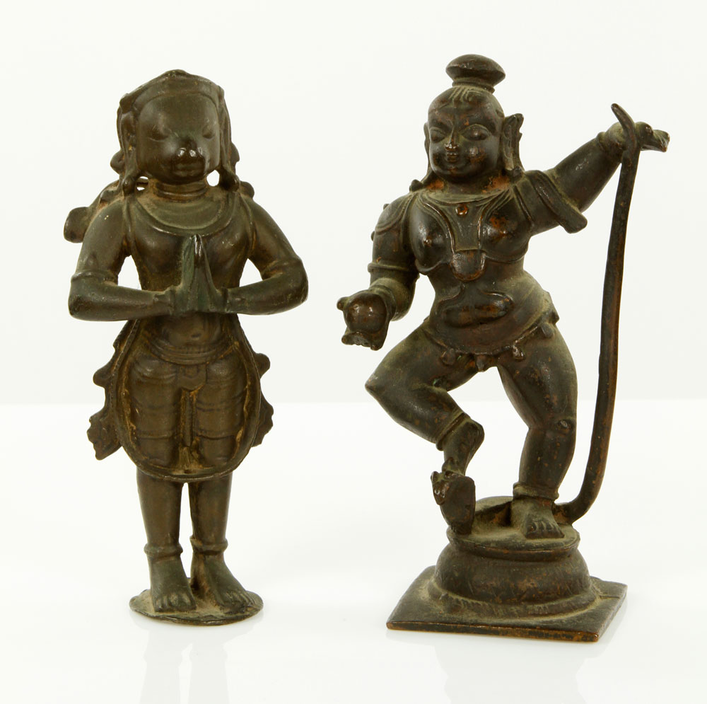 Appraisal: - Two th C Indian Bronze Figures Lot of two