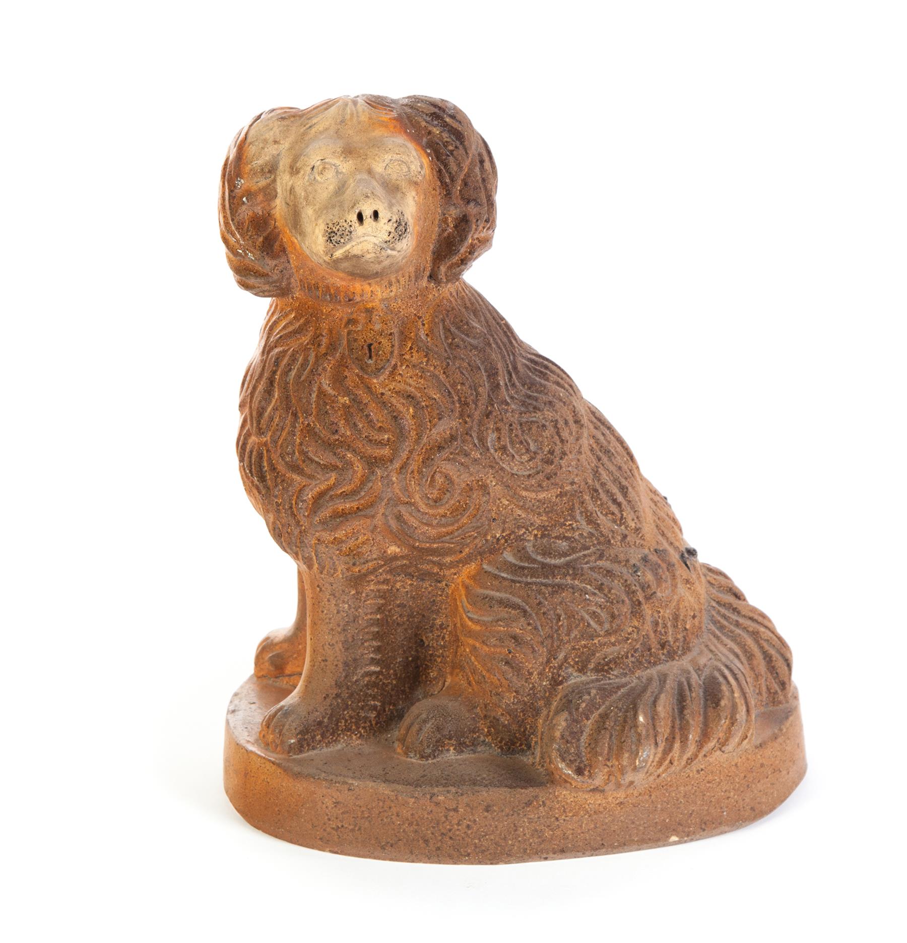 Appraisal: SEWERTILE DOG Probably Ohio late th century Unglazed seated dog