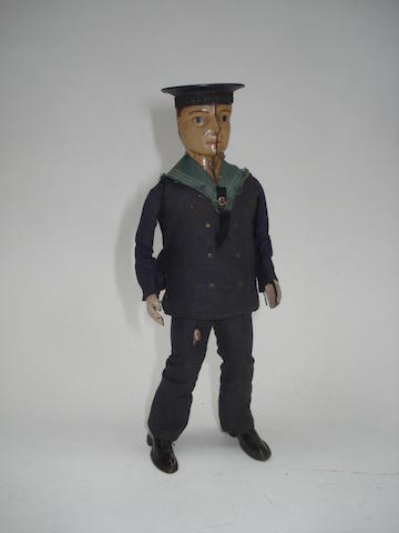 Appraisal: Lehmann Dancing Sailor Tinplate painted head body with c w