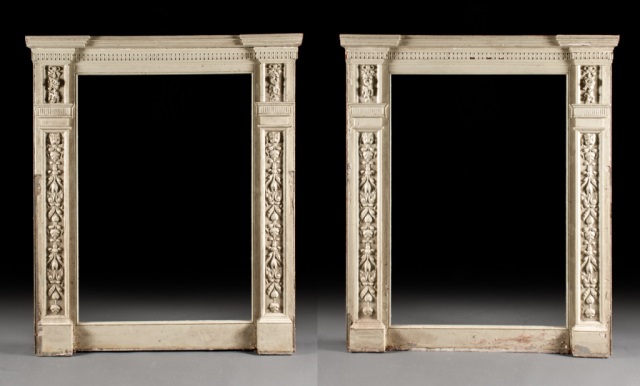 Appraisal: Pair of Classical style painted mantels th century with relief