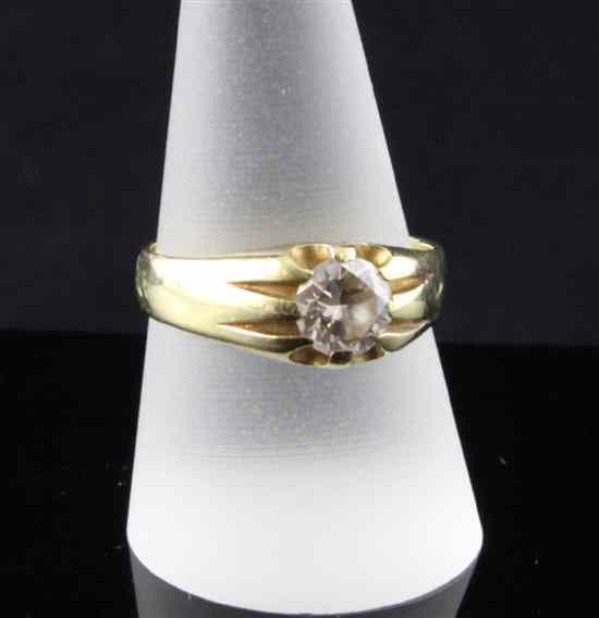 Appraisal: An ct gold gypsy set solitaire diamond ring the round