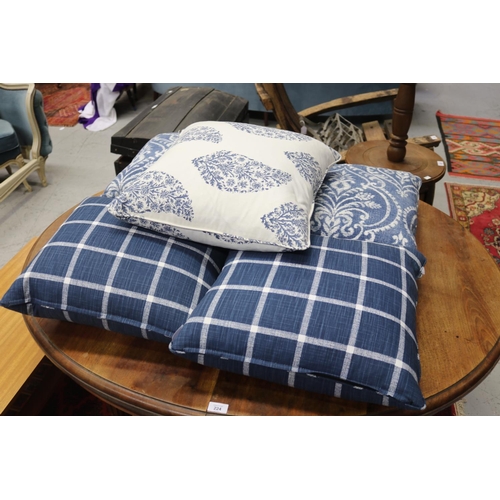 Appraisal: Lot of five blue and white cushions