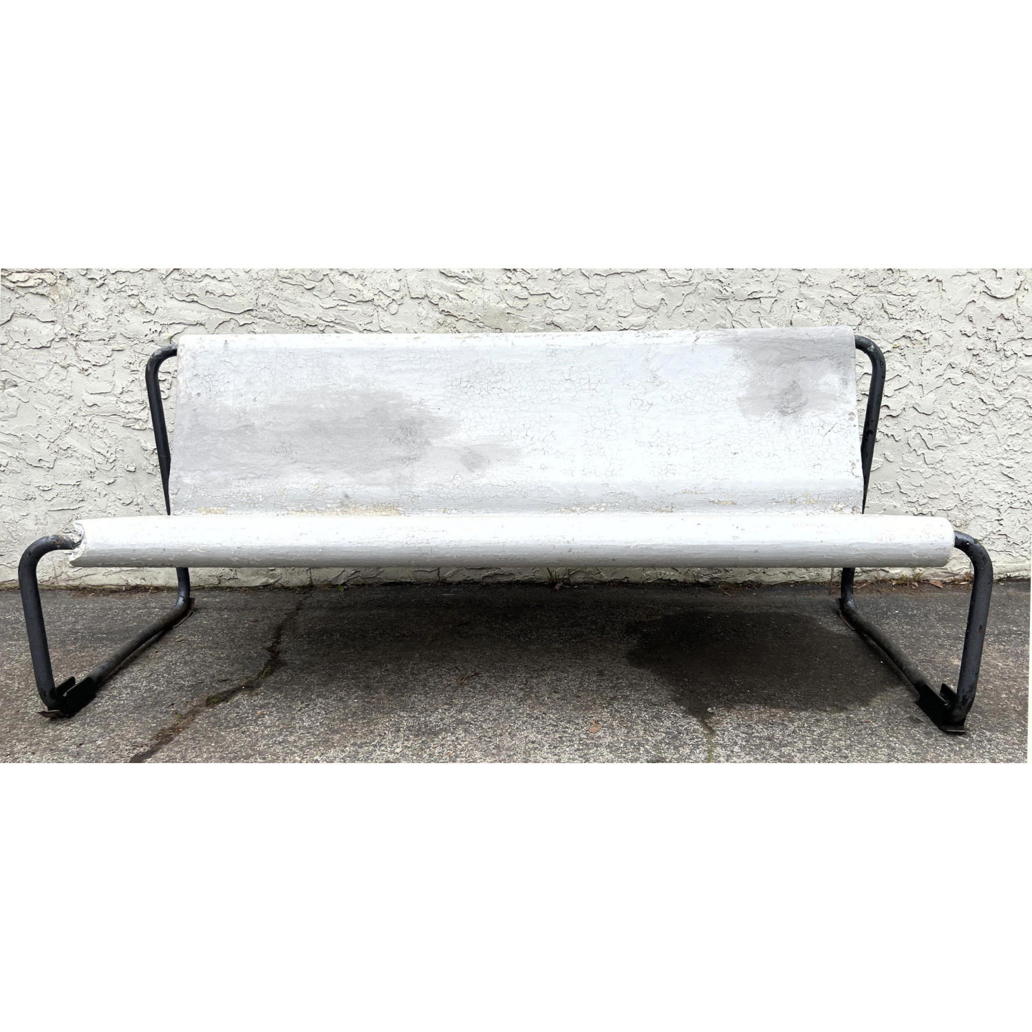 Appraisal: Rare WILLY GUHL Long Bench with Iron Frame Garden Bench