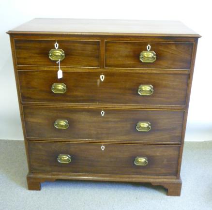 Appraisal: A GEORGE III MAHOGANY CHEST th century the moulded edged