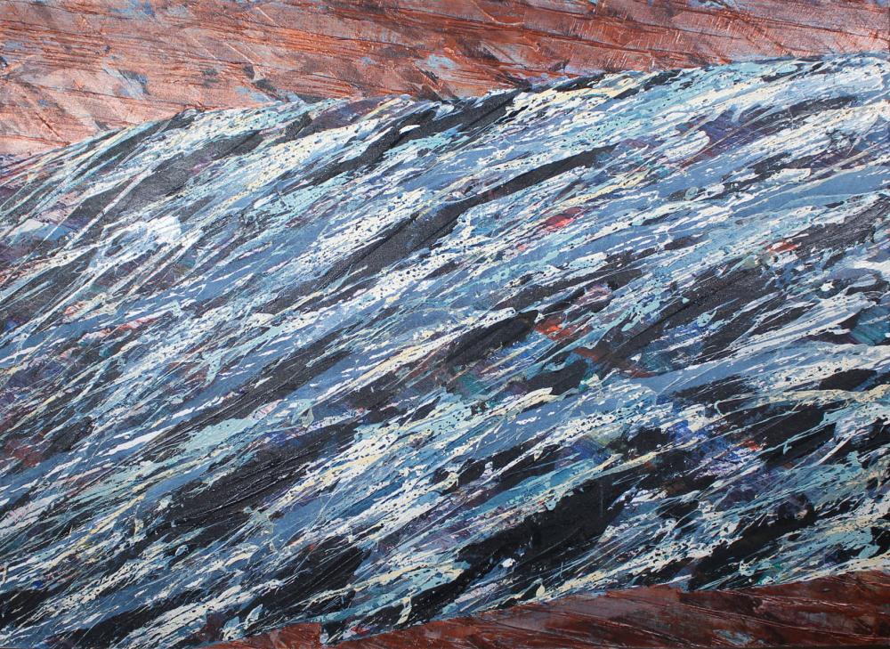 Appraisal: GEOFFREY WILLIAMS California b acrylic on canvas Red Canyon abstract