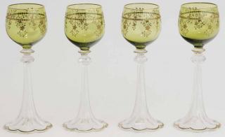 Appraisal: Set of Four Hock Wines Continental early th century pale