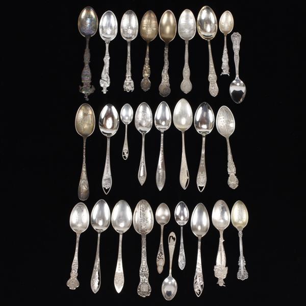 Appraisal: Lot of sterling silver souvenir spoons Western States Colorado Texas