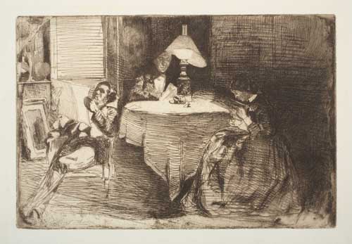 Appraisal: JAMES A M WHISTLER The Music Room Etching and drypoint