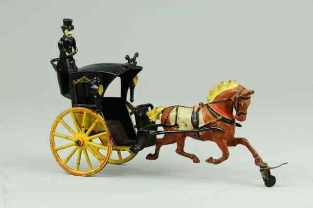 Appraisal: PRATT LETCHWORTH HANSOM CAB WITH DRIVER Cast iron nice example