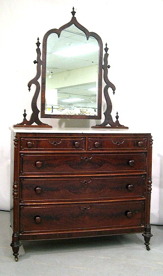 Appraisal: American Victorian Gothic revival marble top chest late th C