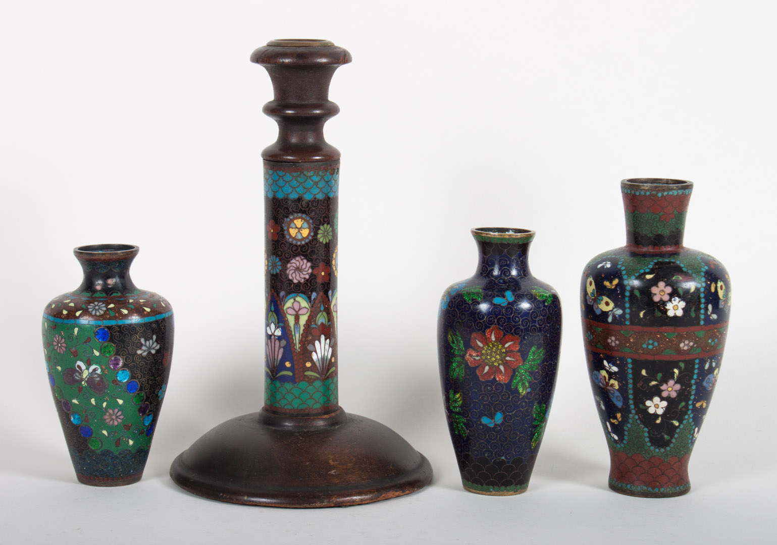 Appraisal: Four Japanese cloisonne enamel articles early th century including three