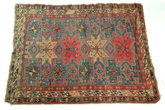 Appraisal: ORIENTAL RUG Ca Shirvan Red and ivory medallions on dark