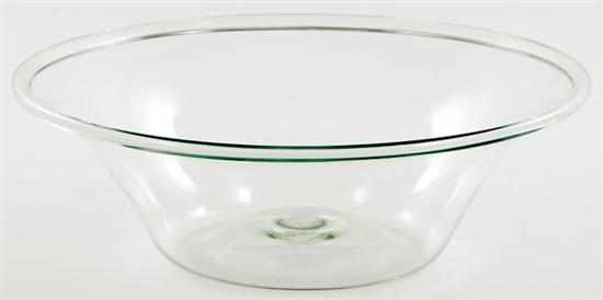 Appraisal: American blown glass dairy bowl second half th century colorless