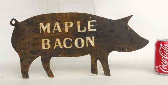 Appraisal: Sheet iron pig trade sign '' W '' Ht