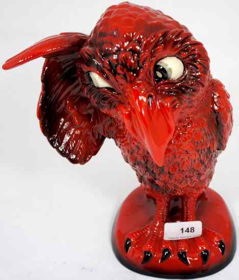 Appraisal: Peggy Davies Ceramics Grotesque Bird The Listener decorated in the