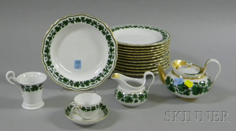 Appraisal: Seventeen Pieces of Meissen Grapevine Pattern Porcelain Tableware a set