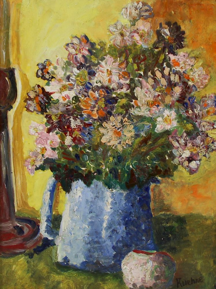 Appraisal: MAX KUEHNE GERMAN-AMERICAN - Oil on Board Floral Still Life