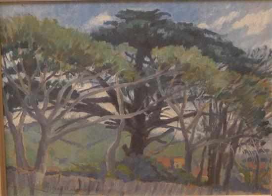 Appraisal: GEOFFREY ANDERSON LANDSCAPE WITH TI-TREES OIL ON BOARD