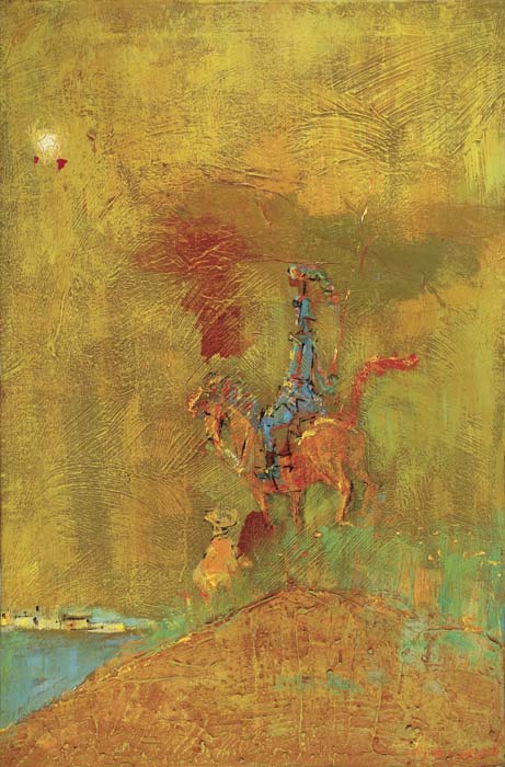 Appraisal: ALVIN CARL HOLLINGSWORTH - Hilltop Don Quichote Oil on canvas