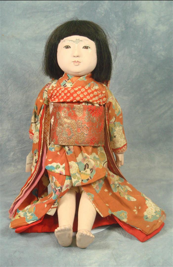 Appraisal: Vintage Gofun Japanese Itchimatsu Doll inches tall all original in