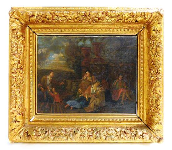 Appraisal: th C Continental School oil on canvas depicting group of