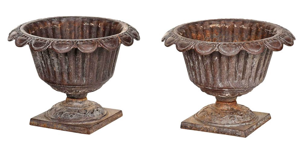 Appraisal: Pair Small Cast Iron Planters Late th early th century