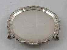 Appraisal: A silver salver Sheffield approx cm diameter and weighing oz