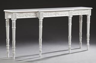 Appraisal: Louis XVI Style Polychromed Composition Console Ta Louis XVI Style