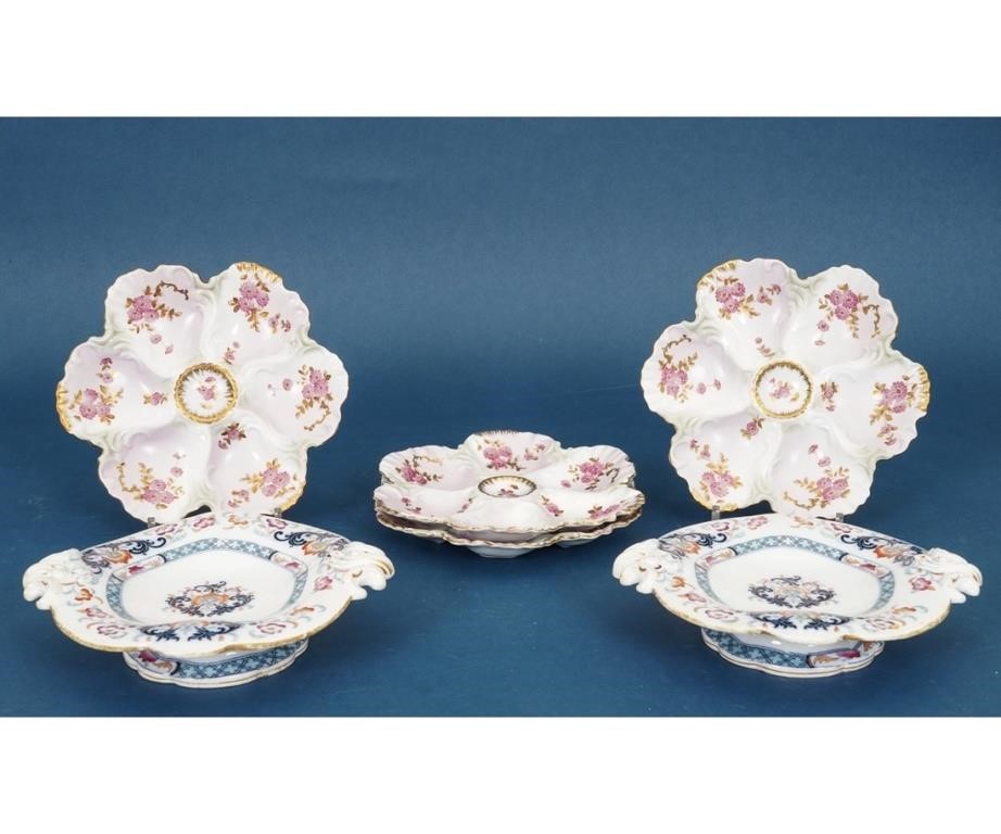 Appraisal: Four Limoges style oyster plates together with a pair of