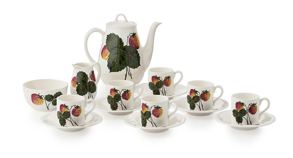 Appraisal: PLICHTA LONDON A 'STRAWBERRIES' COFFEE SERVICE CIRCA comprising a COFFEE