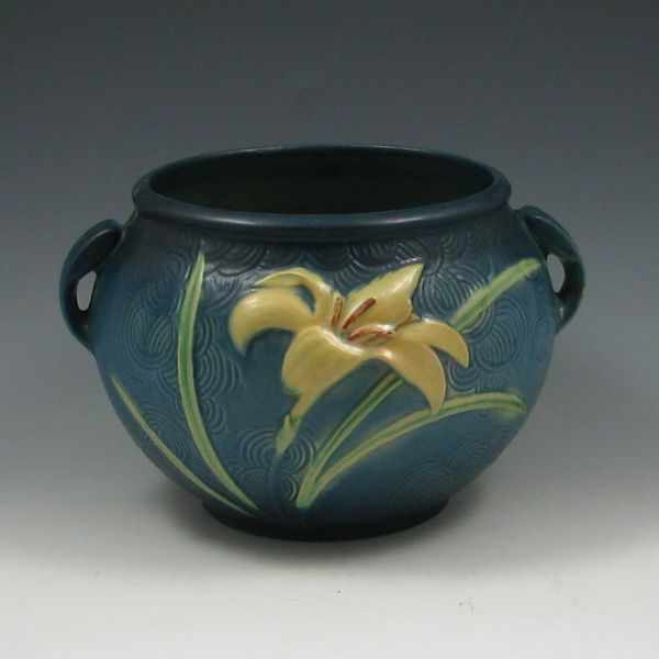 Appraisal: Roseville Zephyr Lily '' Jardiniere blue marked Roseville USA -