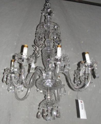 Appraisal: Arm Crystal Chandelier From a Manhattan location Dimensions w x