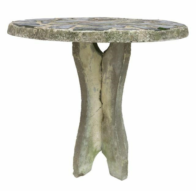 Appraisal: Cast concrete garden table attributed to Emile Taugourdeau French -