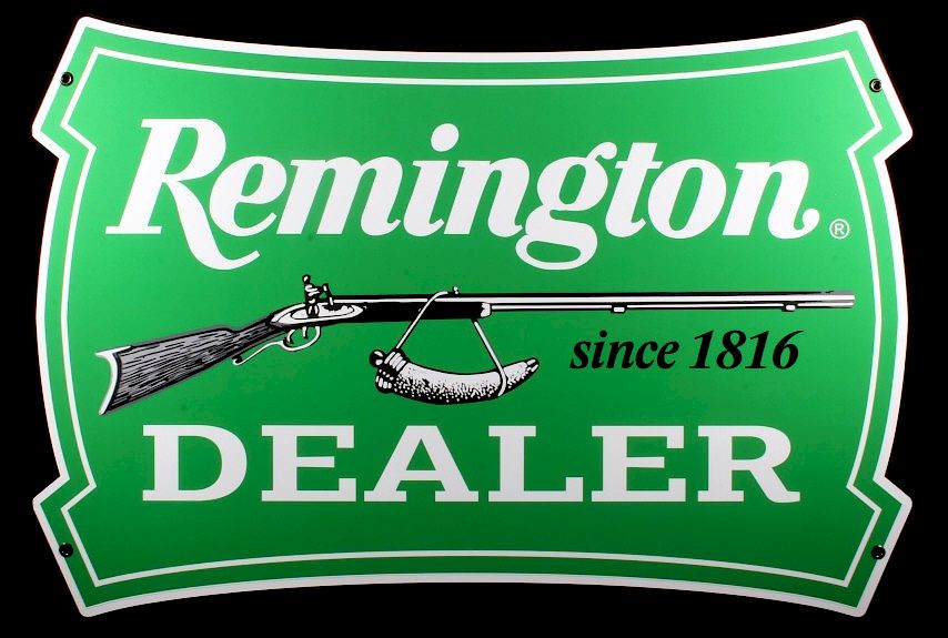 Appraisal: Remington Dealer Advertising Sign Up for bidding in this lot