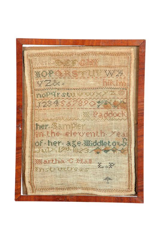 Appraisal: CONNECTICUT SAMPLER Hannah M Paddock Middletown Middlesex County silk on