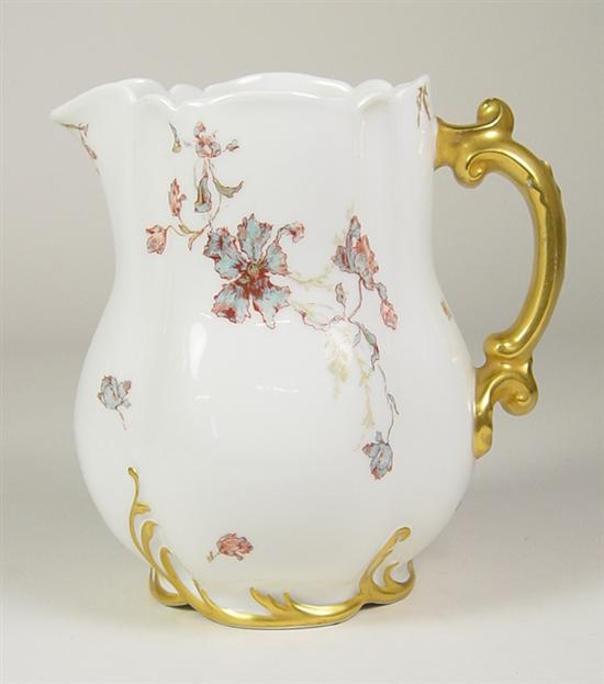 Appraisal: Haviland Limoges Water Pitcher Heavy bulbous bottom tapers to a