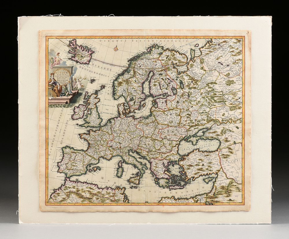 Appraisal: AN ANTIQUE MAP Accuratissima Europ Multis locis correcta et Nuperrim